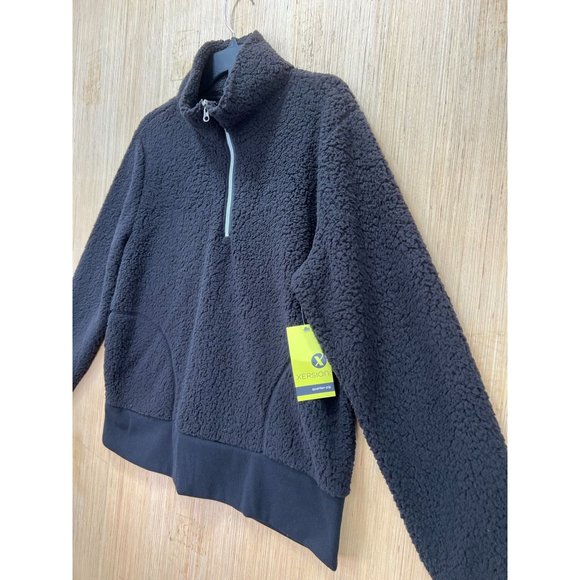 Xersion - Women's Quarter Zip Fleece Pullover Sweatshirt - Black - Large - Picture 14 of 14